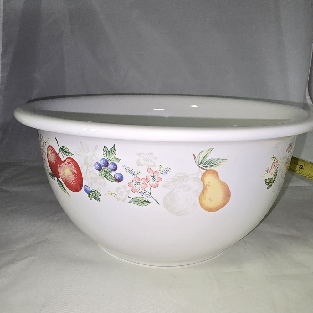 Vintage Corelle Fruit-Pattern Ceramic Mixing Bowl Chutney 3 Quart